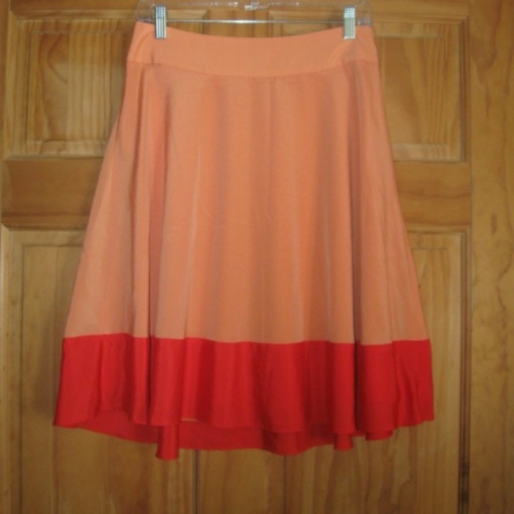 The Limited Orange Two Tone Skirt with Side Zipper